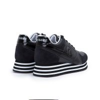 Sneakers Plateforme Parko Jogger Nappa Perfos Suede Black